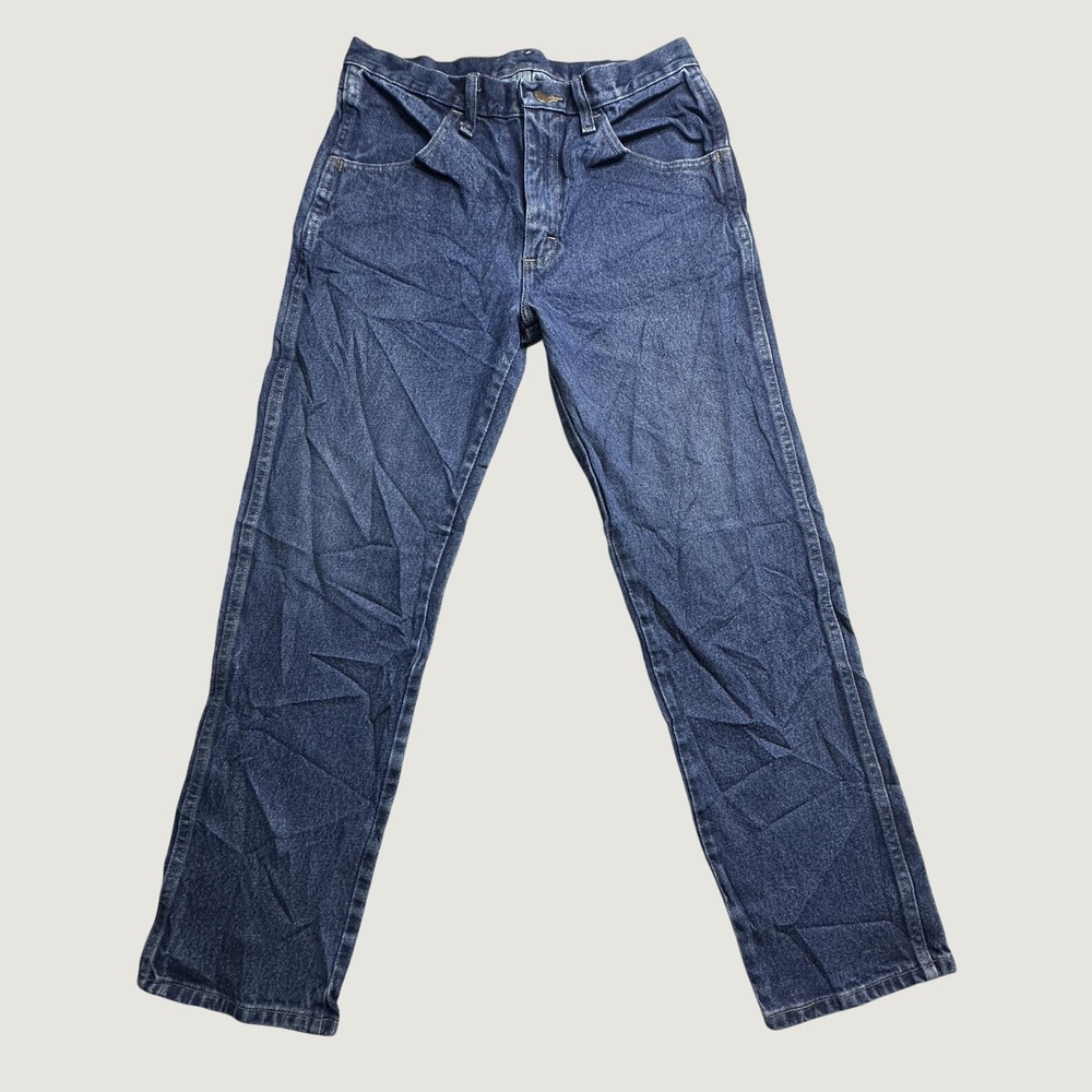 Rustler Jeans Mens 30x30 (30x28) Blue Regular Fit Straight Leg Dark Wash Cotton